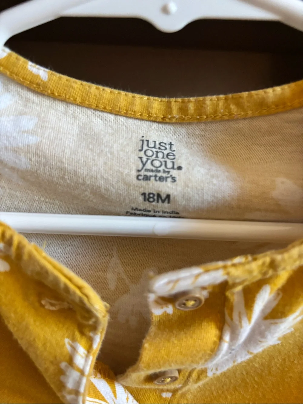 Carter's Mustard Yellow Floral Baby Romper